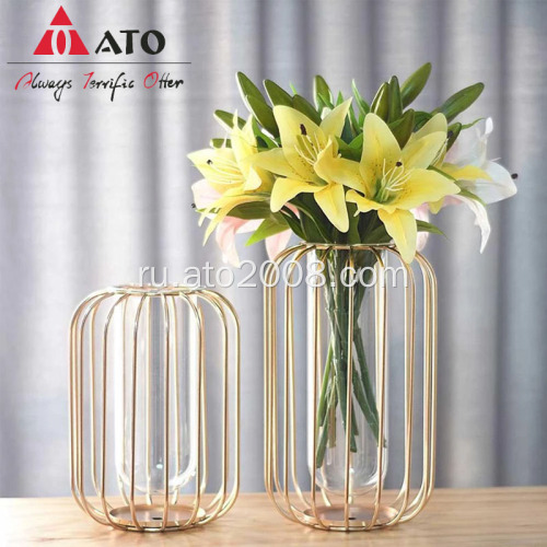 Стеклянная цветочная ваза хрустальная подсвечница для дома украшение